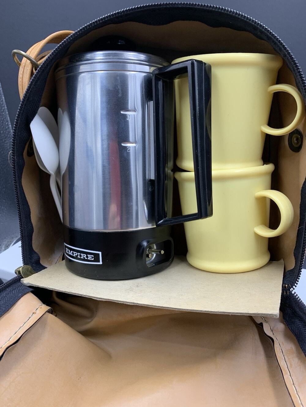 VTG Empire 3 Cup Automatic Coffee Maker Aluminum Peroclator w/Case & Extras